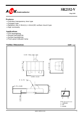 SR2332-V Datasheet PDF AUK -> KODENSHI CORP