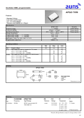 APQO7050 Datasheet PDF auris-GmbH