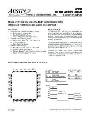 AS8S512K32PEC-12/ET Datasheet PDF Austin Semiconductor