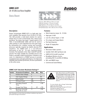 AMMC-6241-W10 Datasheet PDF Avago Technologies