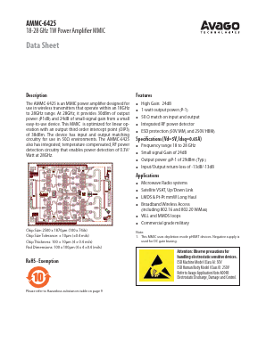 AMMC-6425 Datasheet PDF Avago Technologies