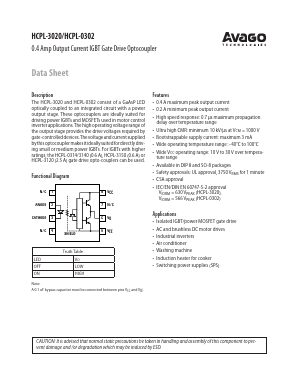 HCPL-3020-000 Datasheet PDF Avago Technologies