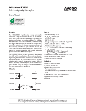 HCNR201 Datasheet PDF Avago Technologies