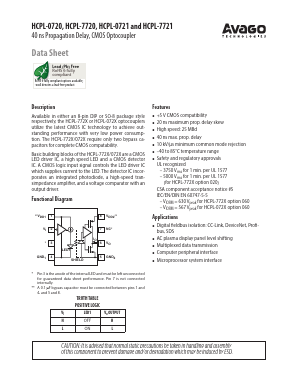 HCPL-0721-000E Datasheet PDF Avago Technologies