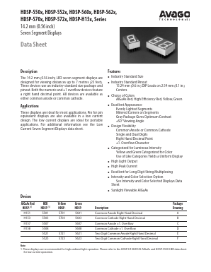 HDSP-5607 Datasheet PDF Avago Technologies