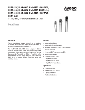 HLMP-1850-L0NA2 Datasheet PDF Avago Technologies