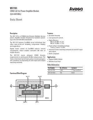 WS1103-BLK Datasheet PDF Avago Technologies