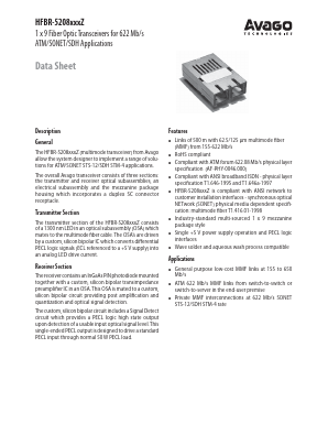 HFBR-5208AEMZ Datasheet PDF Avago Technologies