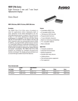 HDSP-211X Datasheet PDF Avago Technologies