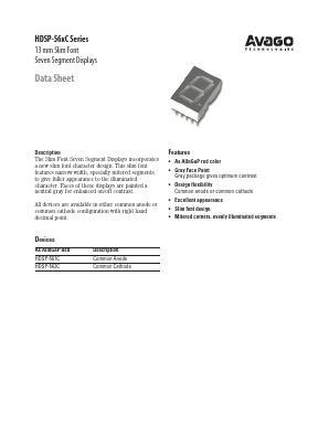 HDSP-563C Datasheet PDF Avago Technologies