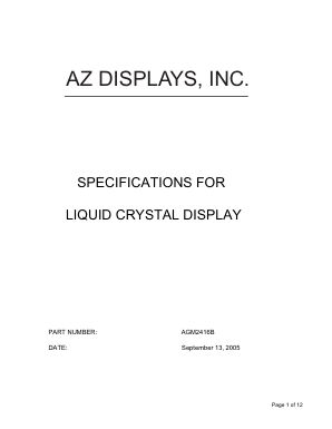 AGM2416B Datasheet PDF AZ Displays