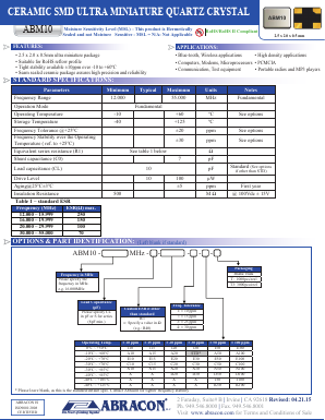 ABM10-19.200MHZ-E20-T Datasheet PDF Abracon Corporation