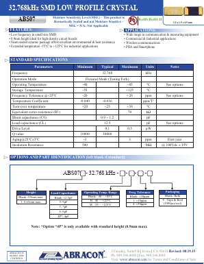 ABS071-32.768KHZ-1-T Datasheet PDF Abracon Corporation