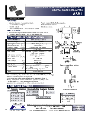 ASML Datasheet PDF Abracon Corporation
