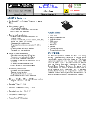 AB1804 Datasheet PDF Abracon Corporation