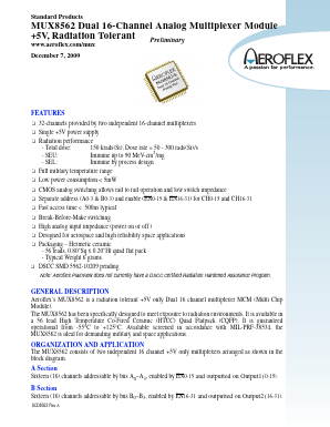 5962-1020901KXC Datasheet PDF Aeroflex Corporation