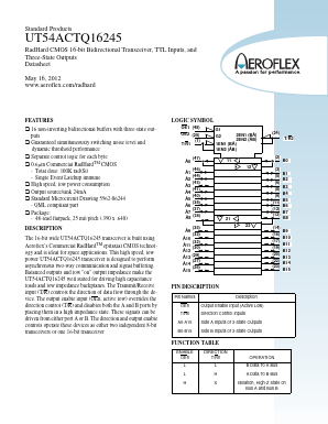 UT54ACTQ16245UCX Datasheet PDF Aeroflex Corporation