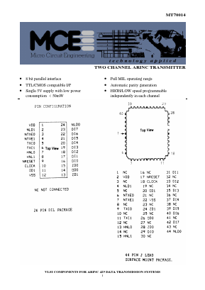 MT70014 Datasheet PDF Aeroflex Corporation