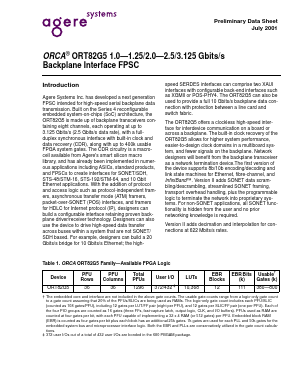 ORT82G5-1BM680 Datasheet PDF Agere -> LSI Corporation