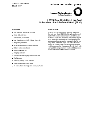 L8575 Datasheet PDF Agere -> LSI Corporation