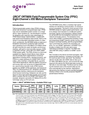 ORT8850L-3BM680 Datasheet PDF Agere -> LSI Corporation