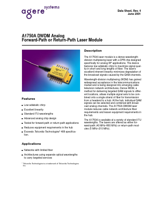A1750A53FFFC08 Datasheet PDF Agere -> LSI Corporation