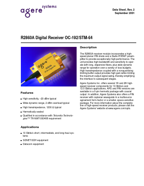 R2860A Datasheet PDF Agere -> LSI Corporation