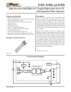 A1423LK-T Datasheet PDF Allegro MicroSystems