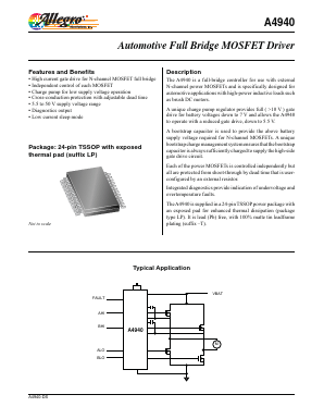A4940KLPTR-T Datasheet PDF Allegro MicroSystems