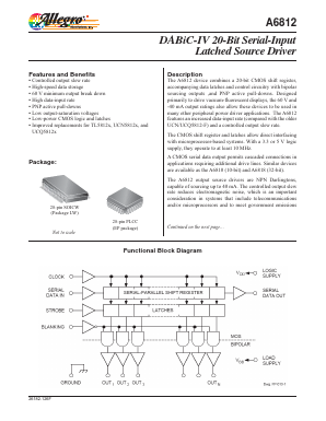 A6812KLW-T Datasheet PDF Allegro MicroSystems