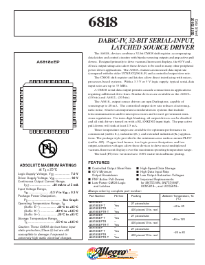 A6818KEP Datasheet PDF Allegro MicroSystems