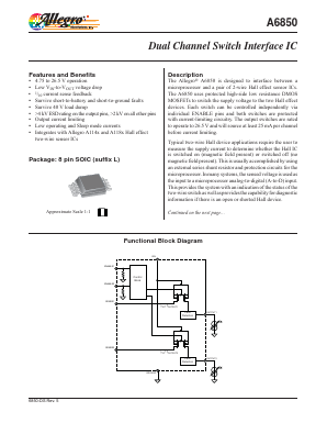 A6850 Datasheet PDF Allegro MicroSystems