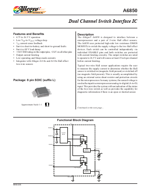 A6850KLTR-T Datasheet PDF Allegro MicroSystems