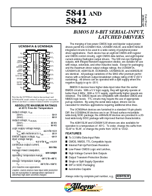 UCN5842A Datasheet PDF Allegro MicroSystems