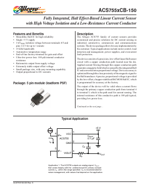 ACS755XCB-150 Datasheet PDF Allegro MicroSystems
