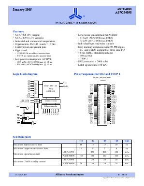 AS7C34098-10 Datasheet PDF Alliance Semiconductor