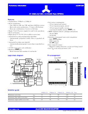 AS29F200T-70TC Datasheet PDF Alliance Semiconductor