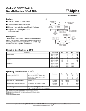 AS004M2-11 Datasheet PDF Alpha Industries