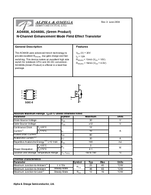AO4408 Datasheet PDF Alpha Industries