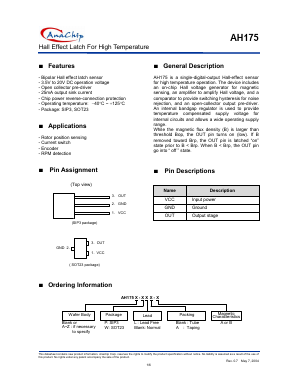AH175 Datasheet PDF Anachip Corporation