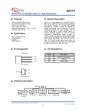 AH173 Datasheet PDF Anachip Corporation