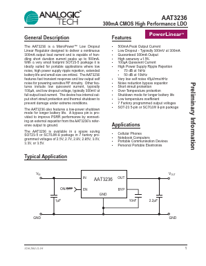 AAT3236IJS-3.3-T1 Datasheet PDF Analog Technology Inc