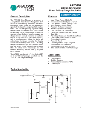 AAT3680 Datasheet PDF Analog Technology Inc
