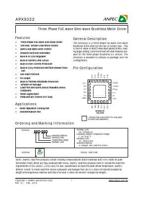 APX9322QAI-TRG Datasheet PDF Anpec Electronics
