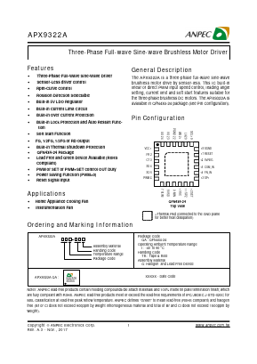 APX9322A Datasheet PDF Anpec Electronics