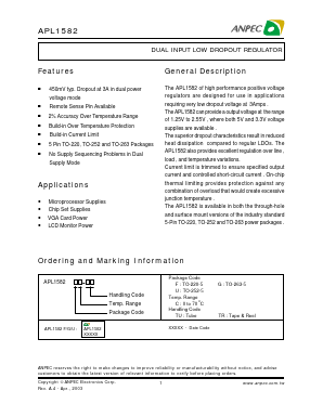 APL1582FC-TR Datasheet PDF Anpec Electronics