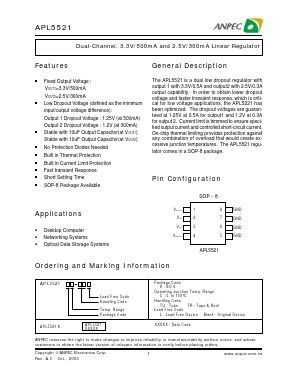 APL5521K Datasheet PDF Anpec Electronics