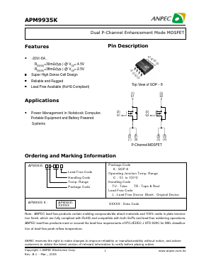 APM9935KC-TUL Datasheet PDF Anpec Electronics