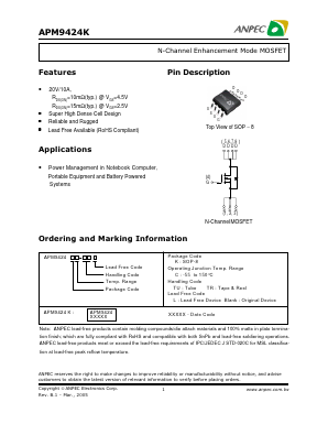 APM9424KC-TUL Datasheet PDF Anpec Electronics