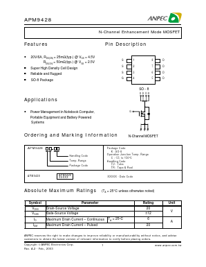 APM9428 Datasheet PDF Anpec Electronics